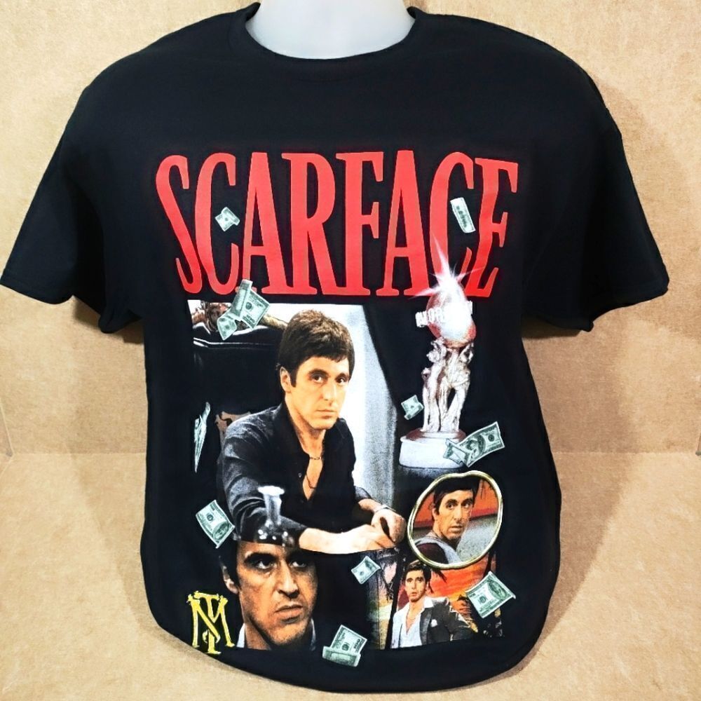 Scarface Graphic Black Short Sleeve T-Shirt Mens #S